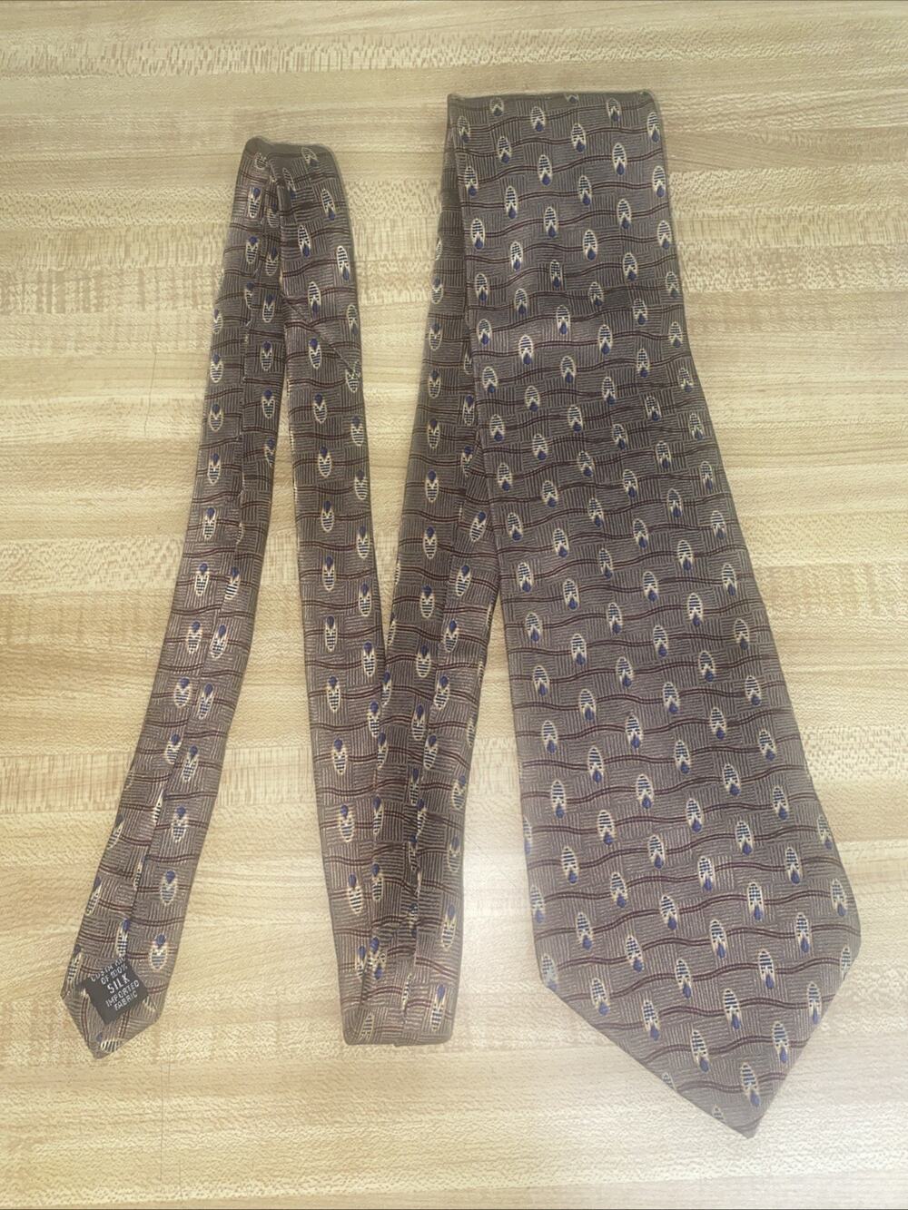 Etienne Aigner Men's Neck Tie Khaki W: Insects Classic 57” X 4” 100% Silk